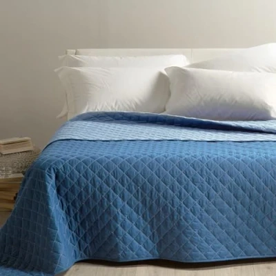 Immagine di Caleffi Copriletto Trapuntato Primaverile per letto Singolo MIX colore Moka Tinta Unita in Cotone