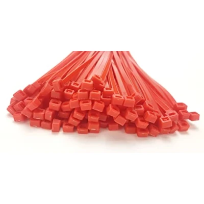 Immagine di PC24 Shop &amp; Service, fascette stringicavo, 300 mm, 100 pezzi, in rosso