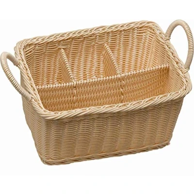 Immagine di APS Cestino portaposate ECONOMIC con 4 scomparti, infrangibile, portaposate, beige chiaro, 18 x 26 cm, altezza 15 cm