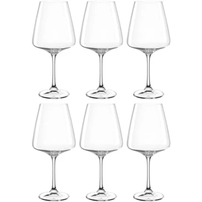 Immagine di Leonardo Paladino 066311 Set di 6 bicchieri da vino rosso lavabili in lavastoviglie, calici con manico tirato, 660 ml, ml