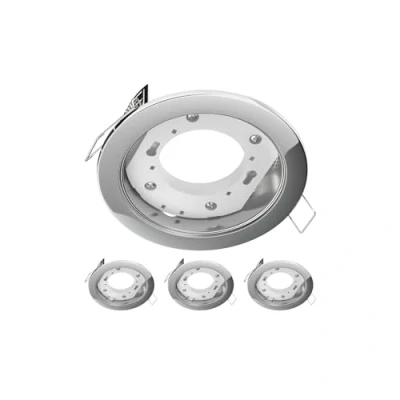 Immagine di ledscom.de 4 pezzi plafoniera da incasso ZOBE, cromo lucido, rotonda, 107mm Ø, 1x GX53 max. 25W