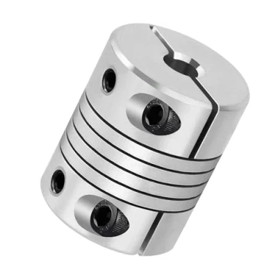 Immagine di Accoppiamenti Flessibili da 5mm a 6mm, D19 L25 Albero di Accoppiatore Elastico in Lega Alluminio, Giunto Fascio Elicoidale per macchine CNC 3D e servo motore passo