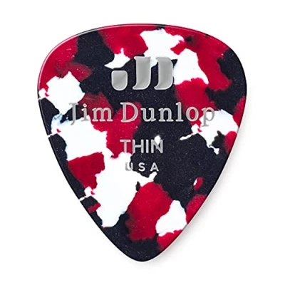 Immagine di Dunlop Classic, Plettri Per Chitarra In Celluloide, Confezione Da 12 Pezzi Thin Confetti