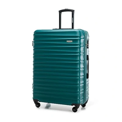 Immagine di WITTCHEN valigia da viaggio grande trolley check in guscio rigido ABS con 4 ruote piroettanti chiusura a combinazione maniglia telescopica Groove Line verde