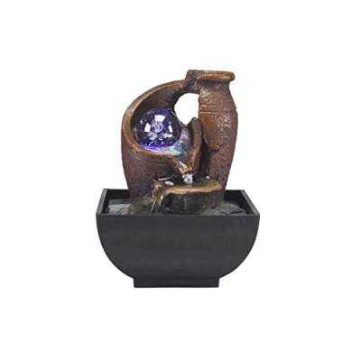 Immagine di BEPER P201UTP201 Fontana Zen Anfora con Luce Led Rilassante da Interno, Resina/Nero, Piccola