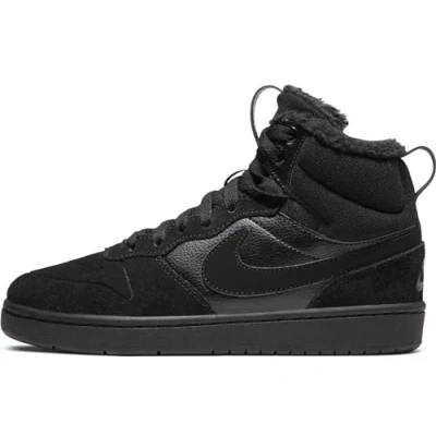 Immagine di Nike Sportswear Court Borough MID 2 BOOT Winterized Sneakers alte per bambini, Taglia: 35.5, Black/white Pelle e tessuto