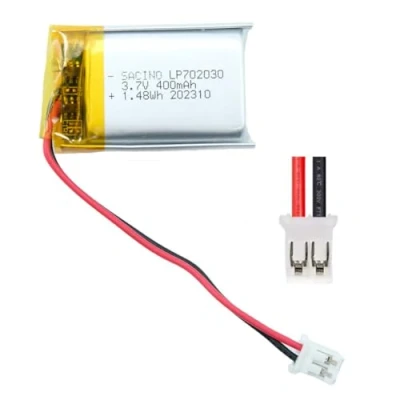 Immagine di EFASO 3,7 V 400 mAh 702030 Batteria Lipo ricaricabile agli ioni di litio con connettore JST 2.0 2P