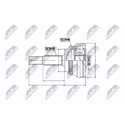 Immagine di NTY NPZ TY 081 Kit Giunto Omocinetico Assale anteriore Sx, Dx TOYOTA: Corolla Verso, RAV4 III SUV