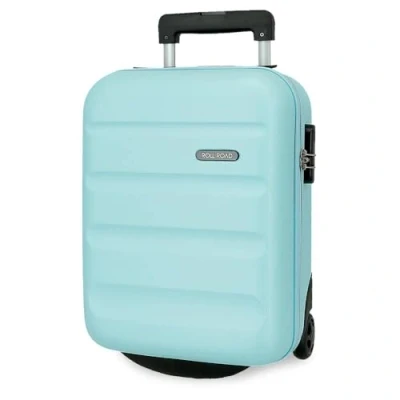 Immagine di Roll Road Flex Valigia rigida realizzata in ABS, un materiale, chiusura a combinazione laterale 4 ruote doppie bagaglio mano, pratico interno con vano, Blu scuro, 31 cm x 40 20 cm,