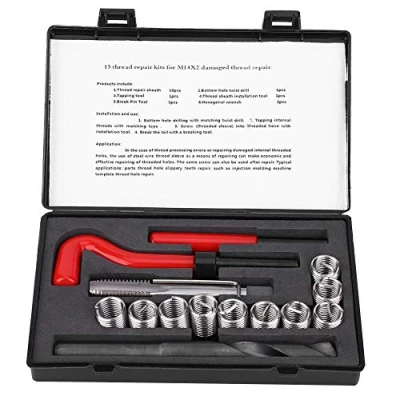 Immagine di 15Pcs Samfox Kit di Riparazione Filettatura Inserto filettato per Chiave Trapano attorcigliata in Acciaio Inossidabile Auto M14x2
