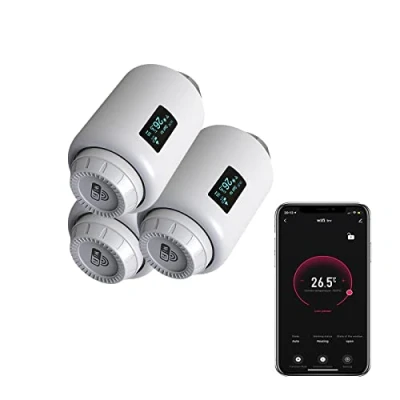 Immagine di Qiumi Regolatore programmabile diretto di Wifi delle valvole termostatiche del radiatore astuto con controllo vocale Googlehome