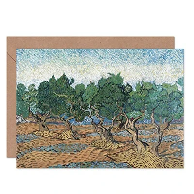 Immagine di Artery8 Vincent Van Gogh Olive Grove Fine Art Greeting Card Plus Envelope Blank Inside