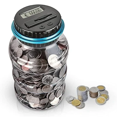 Immagine di AOZBZ Digitale Salvadanaio Euro Counter, Automatico Coin Counting Soldi Scatola per i Bambini e Adulti, Sicuro Moneta Risparmio Contanti con Display LCD Grande capacità(1,8L)