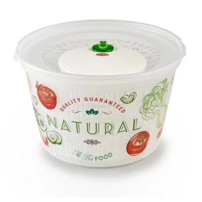 Immagine di Snips Centrifuga Per Insalata Ulaop Asciuga 4 LT Colore Bianco Trasparente Con Decoro Made in Italy 25 x 16 cm Bpa Free