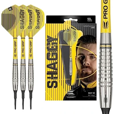 Immagine di TARGET Scott Williams G1 Set di Freccette con Punta Morbida in tungsteno, 90% Unisex, Argento e Giallo, 18 g