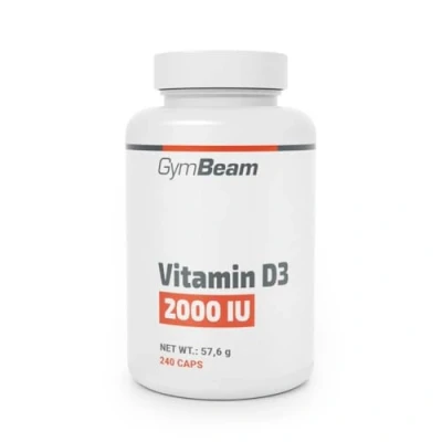 Immagine di GymBeam Vitamina D3 2000 UI, Integratore di D, Colecalciferolo, Supporto al Sistema Immunitario, Assorbimento Fosforo e Calcio, Salute Ossa Denti, Divisione Cellulare (240 cps)