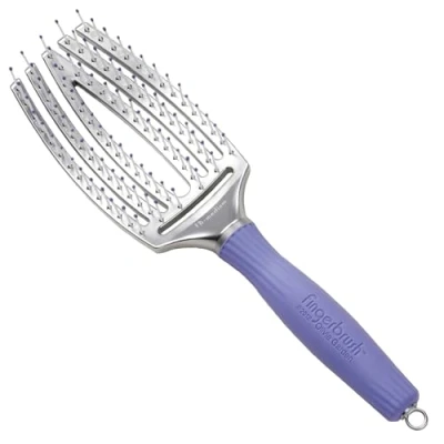Immagine di Olivia Garden Fingerbrush Care Iconic Media Nero Spazzola per Capelli in Setole di Nylon un Districamento Dolce e Sani