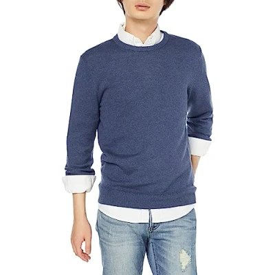 Immagine di Amazon Essentials Maglione a Girocollo (Disponibile in Taglie Extra Forti) Uomo, Blu Puntinato, M
