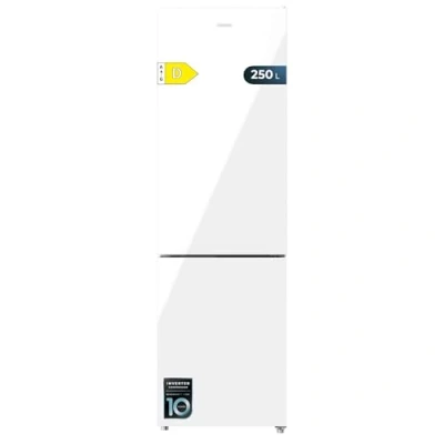 Immagine di Cecotec Frigorifero Combinato Bolero CoolMarket 250 White GlassD. 180cmx55cm, 250L, Inverter Plus, Total No Frost, Classe D, Multi Air Flow, Fast Cooling, Humidity Box, allarmi porta aperta
