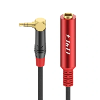 Immagine di J&amp;D Cavo Adattatore Audio Stereo TRS da 1/4 di pollice a 1/8 pollice, 6,35 mm Femmina 3,5 Maschio per Cuffie, Amplificatori, Chitarra, Amplificatore