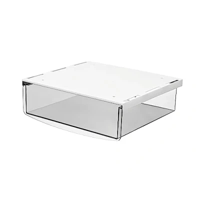 Immagine di TUKA i AKUT 3,5L Cassetti Sotto Scrivania, 24x21x8cm Autoadesivo Nascosta Cassetto Sottostruttura, Organizzatore per Scrivania/Mobile/Libreria/Mobile da Cucina ecc. Trasparente TKD8605