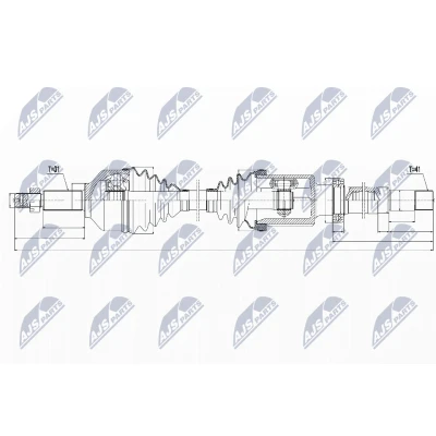 Immagine di NTY NPW FR 076 Albero motore / Semiasse Assale anteriore, anteriore Dx FORD: Transit Custom V362 Van, V363 Bus