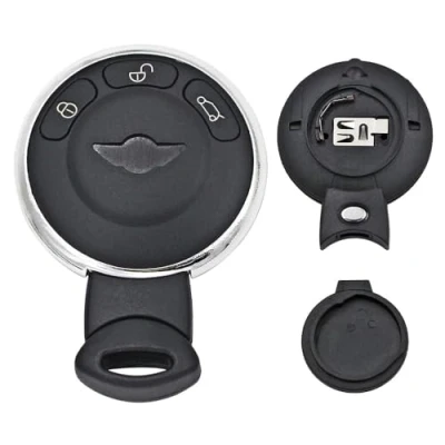 Immagine di 3 bottoni Smart Remote Key Shell Case Fob custodia chiave a guscio auto ricambio telecomando Alloggiamento Fit BMW Mini Cooper R56 con supporto per batteria