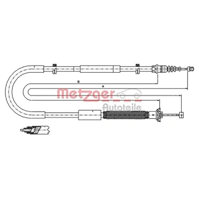 Immagine di METZGER 12.0703 Cavo Freno posteriore Sx 1786/1593 a disco COFLE FIAT: Stilo Multi Wagon, Hatchback