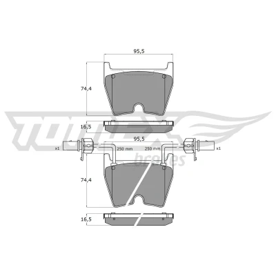 Immagine di TOMEX brakes TX 17 99 Kit pastiglie freno Assale anteriore Con contatto segnalazione usura AUDI: A6 C5 Avant, Sedan, R8 Spyder