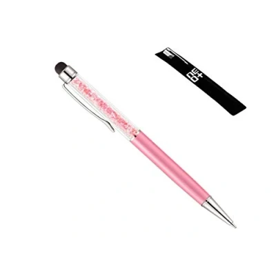 Immagine di NEO+ Penna a sfera 2 in 1 di qualità con cristalli ed estremità posteriore gommata per touchscreen. ricariche incluse (ROSA BAMBINO)