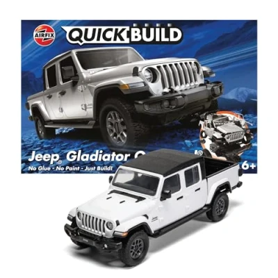 Immagine di Airfix QUICKBUILD kit di costruzione per auto Jeep Gladiator Overland bambini dai 6 anni in su, giocattoli da ragazzi e ragazze, modellismo senza colla, modelli classici