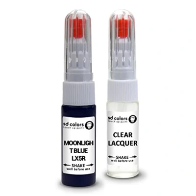Immagine di SD COLORS LX5R Penna per ritocco compatibile con VW/Audi, kit di riparazione 20 ML, colore: Blu chiaro luna (vernice e lacca)