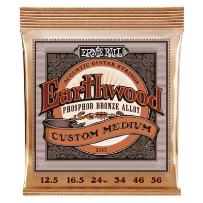 Immagine di Ernie Ball Earthwood Custom Medium Phosphor Bronze, Corde per chitarra acustica, Scalatura 12.5, 56