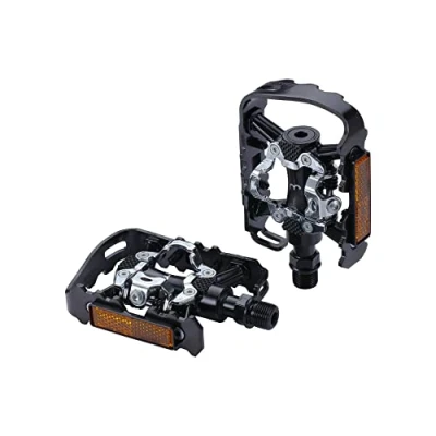 Immagine di BBB Cycling Pedali a doppia piattaforma per bicicletta da strada, con tacchetti SPD E piatti 9/16&quot;, tensione regolabile, MTB, Urban Road DualChoice 2.0 BPD 23B