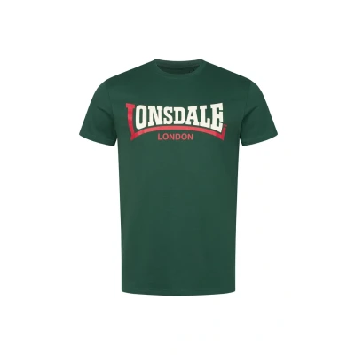 Immagine di Lonsdale Normale Passform TWO TONE Tshirt con stampa, Uomo, Taglia: XS, Bottle green red ecru