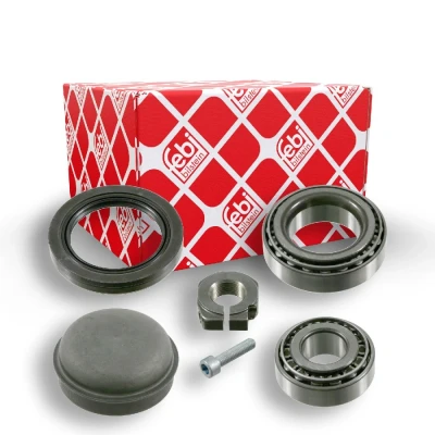 Immagine di FEBI BILSTEIN 22435 Kit Cuscinetto ruota Assale anteriore Sx, Dx con materiale di montaggio 62 a rulli conici