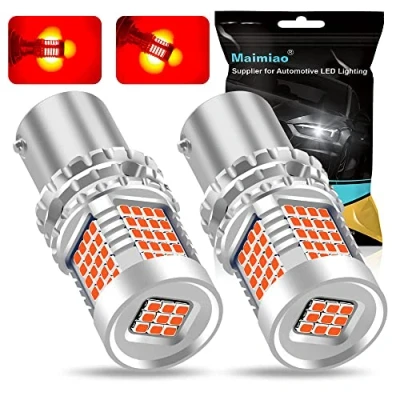 Immagine di UPXSXT 2Pcs 1157 BAY15D P21/5W Lampadina del freno Rosso, 12 24V 3400LM 2016 89SMD Canbus senza Errori e sfarfallio LED per il fanale posteriore dell&#039;auto, luce di marcia diurna