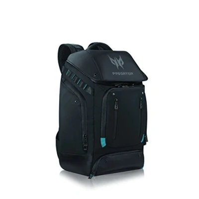 Immagine di acer PBG591 Zaino da gioco Predator, resistente all&#039;acqua e antistrappo, adatto protegge laptop fino a 17,3&quot;, nero con accenti color foglia di tè