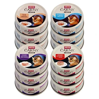 Immagine di animonda Carny Ocean 12 x 80 g Pacco misto Umido per gatto Mix 1: 3 diverse varianti Tonno + Salmone &amp; Bianchetti
