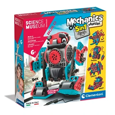 Immagine di Clementoni 61360 Science&amp;Play Mechanics Junior Moving Robots Building Set, scientifico, regalo per bambini dai 6 anni, giocattoli STEM, versione inglese, multicolore, 7,7 x 30 cm