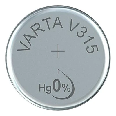 Immagine di VARTA 14501315 Batteria a bottone V315 da 1,5 Volt, capacità 20 mAh, sistema chimico Ossido d&#039;argento, per dispositivi elettronici quotidiani garantire un&#039;alimentazione ottimale