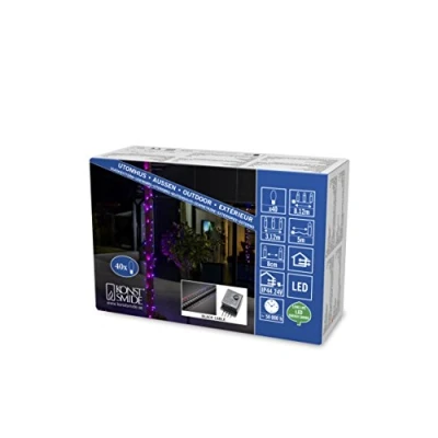 Immagine di Konstsmide 3797 540/Catena micro LED luce con Cambiamento di colore blu/rosso/per esterno (IP44)/40 diodi farbwechselnde/24 V Trasformatore da esterno/cavo nero