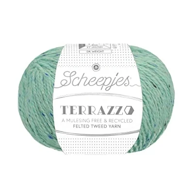 Immagine di Scheepjes Terrazzo Cotone Filato, 70% Lana Senza mulesing 30% Viscosa Riciclata, 755 Ciano, 5x50g, 5 unità