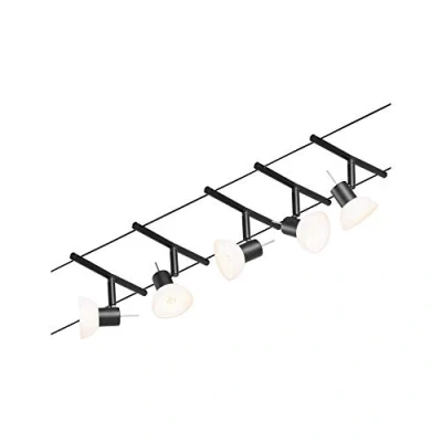 Immagine di Paulmann Wire Systems 94450 Sistema di illuminazione completo su cavo GU5.3 Nero (opaco), Cromo