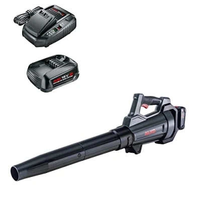Immagine di AL KO Soffiatore a batteria LB 1860, 18 V agli ioni di litio (batteria e caricatore inclusi), velocità dell&#039;aria 45 m/s, volume 450 m3, 2 accessori per tubi, modalità Eco/Power, nero