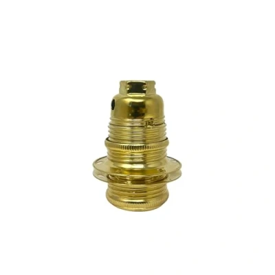 Immagine di HALOTEC Portalampada E14 metallico dorato con rondella per paralume Attacco lampada Filettatura fine paralumi Montaggio facile