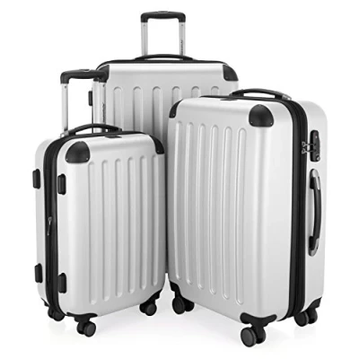 Immagine di HAUPTSTADTKOFFER SPREE Set di 3 valigie, Valigie rigide, Trolley con 4 doppie ruote, Bagaglio da viaggio opaco, viaggio, TSA, (S, M e L), Bianco