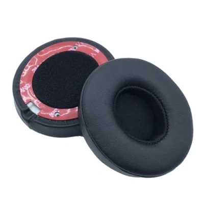 Immagine di 1 Paio Di Cuscinetti Auricolari Ricambio, Rotondi, Copri Auricolari, Cuffie Wireless On Ear, Over Per Beats Solo2 Solo3, Nero