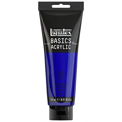 Immagine di LIQUITEX 88700228 Basics Pittura acrilica, Pigmenti per artisti monopigmentati, Resistente alla luce, durevole nel tempo, Finitura satinata, Tubo da 250 ml Blu Oltremare