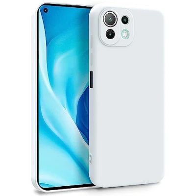 Immagine di MyGadget Cover per Xiaomi Mi 11 Lite 5G Custodia in Silicone Morbido a Doppio Strato Case con Protezione Fotocamera &amp; Fodera Interna Antigraffio Bianco